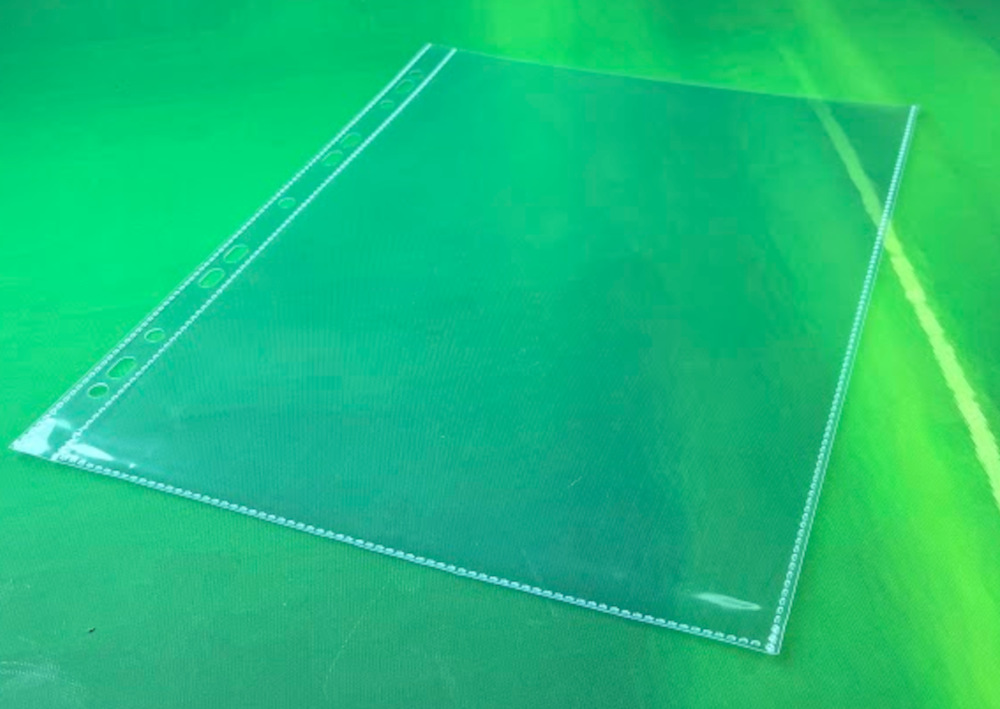 Oversized A4 Portrait 110 micron glass clear punched polypropylene pocket, pack of 100